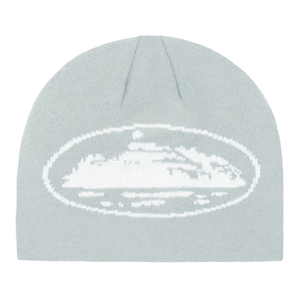 Corteiz Alcatraz Beanie “Grey White”